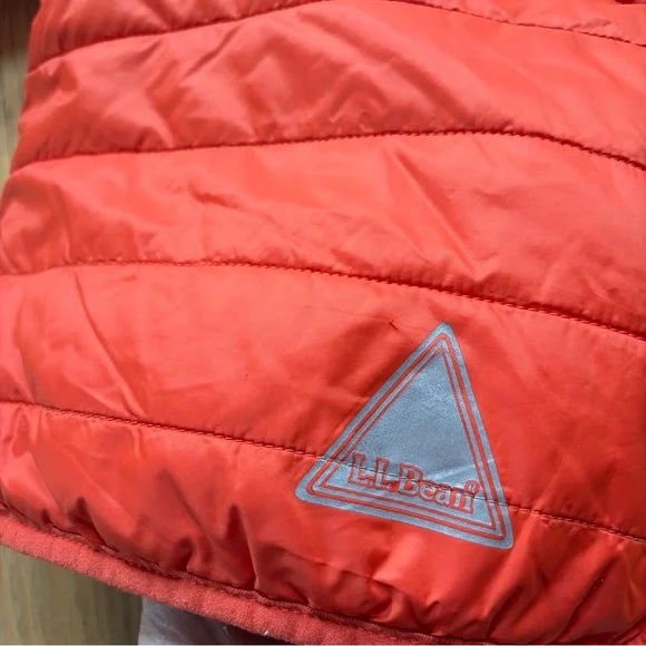 LL Bean Kids Orange Blue Hooded Fleece Lined Jacket Size 3T Blue Reversible - Picture 8 of 9
